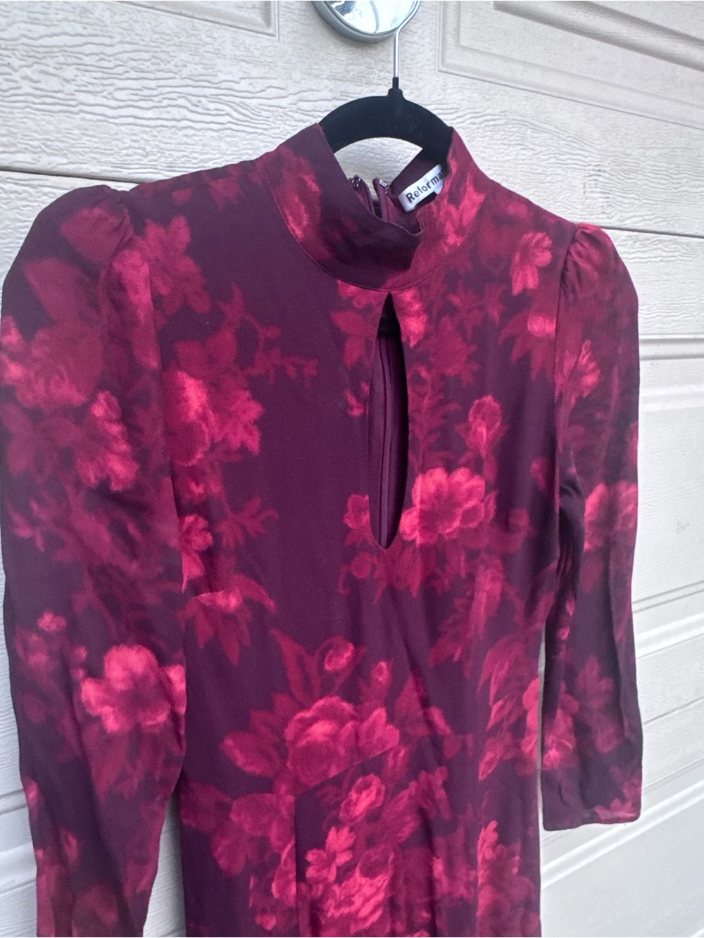 STUNNING Reformation Burgundy Floral Maxi Dress with Keyhole - Picture 7 of 7